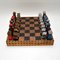 Large Vintage Leather Bound Chess Set 1