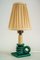 Ceramic Table Lamp with Fabric Shade, 1920s 11