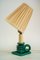 Ceramic Table Lamp with Fabric Shade, 1920s 7