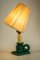 Ceramic Table Lamp with Fabric Shade, 1920s 8