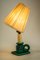Ceramic Table Lamp with Fabric Shade, 1920s, Image 8