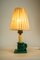 Ceramic Table Lamp with Fabric Shade, 1920s 6