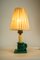 Ceramic Table Lamp with Fabric Shade, 1920s, Image 6