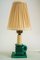 Ceramic Table Lamp with Fabric Shade, 1920s 4
