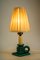 Ceramic Table Lamp with Fabric Shade, 1920s 5