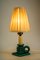 Ceramic Table Lamp with Fabric Shade, 1920s, Image 5