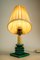 Ceramic Table Lamp with Fabric Shade, 1920s 3