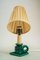 Ceramic Table Lamp with Fabric Shade, 1920s 2