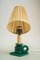 Lampe de Bureau en Céramique avec Abat-Jour en Tissu, 1920s 2