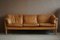 Dänisches Mid-Century 3-Sitzer Sofa aus cognacfarbenem Leder, 1970er 1