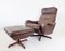 Leather Chair with Ottoman by Madsen & Schubell for Bovenkamp, Set of 2, Image 12