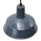 Vintage Industrial Blue Enamel Factory Pendant Lamp, Image 2