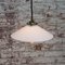 French Brass Pendant Lamp with White Opaline Milk Glass Shade, Image 4