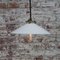 French Brass Pendant Lamp with White Opaline Milk Glass Shade 3