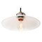 French Brass Pendant Lamp with White Opaline Milk Glass Shade, Image 2