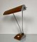 Art Deco Desk Lamp in Chromed Iron and Wood by Eileen Gray for Jumo, Image 6