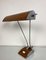 Art Deco Schreibtischlampe aus verchromtem Eisen und Holz von Eileen Gray für Jumo 7