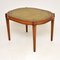 Antique Wood & Leather Coffee or Side Table, Image 6