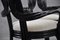 Black Lacquered Wood Chairs with Seats in Bouclè, 1980s, Set of 4, Image 10