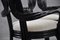 Sedie in legno laccato nero con sedute in bouclè, anni '80, set di 4, Immagine 10