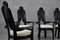 Black Lacquered Wood Chairs with Seats in Bouclè, 1980s, Set of 4, Image 4