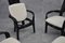 Black Lacquered Wood Chairs with Seats in Bouclè, 1980s, Set of 4 5