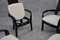 Black Lacquered Wood Chairs with Seats in Bouclè, 1980s, Set of 4, Image 5
