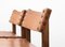 Brutalist Dining Chairs in Oak and Leather, 1970s, Set of 4, Image 8