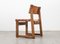 Brutalist Dining Chairs in Oak and Leather, 1970s, Set of 4, Image 14