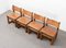 Brutalist Dining Chairs in Oak and Leather, 1970s, Set of 4, Image 5