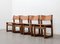 Brutalist Dining Chairs in Oak and Leather, 1970s, Set of 4, Image 2