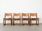 Brutalist Dining Chairs in Oak and Leather, 1970s, Set of 4, Image 1