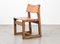 Brutalist Dining Chairs in Oak and Leather, 1970s, Set of 4 11