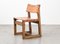 Brutalist Dining Chairs in Oak and Leather, 1970s, Set of 4, Image 11