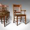 Antique English Arts and Crafts Carver Dining Chairs in Oak, Set of 6, Image 8