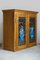 Art Nouveau Wall Cabinet with Lead Glass Pictures, 1900s 13