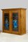 Art Nouveau Wall Cabinet with Lead Glass Pictures, 1900s 19