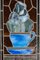 Art Nouveau Wall Cabinet with Lead Glass Pictures, 1900s, Image 3