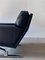 Black Leather Lounge Chair, 1960s 10