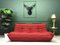 Red 3-Seater Togo Sofa by M. Ducaroy for Ligne Roset 1
