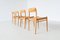Oak Model 75 Dining Chairs by Niels Otto (N. O.) Møller, Denmark, 1960s, Set of 4 3