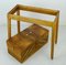 Oak & Walnut Utensilo Sewing Box on Frame with Rollers, 1930s, Image 2