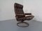 Norwegian Copper & Leather Extendable Stressless Easy Chair and Ottoman from Ekornes, 1970s, Set of 2 12