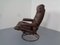 Norwegian Copper & Leather Extendable Stressless Easy Chair and Ottoman from Ekornes, 1970s, Set of 2, Image 14