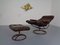 Norwegian Copper & Leather Extendable Stressless Easy Chair and Ottoman from Ekornes, 1970s, Set of 2, Image 6