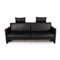 Cara Black Leather Sofa by Rolf Benz 1