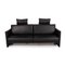 Schwarzes Cara Ledersofa von Rolf Benz 1