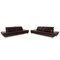 Taoo Brown Leather Sofa Set by Willi Schillig, Set of 2 1