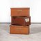 Low Industrial Storage Boxes, 1940s, Set of 3 1