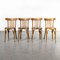 French Oak Bentwood Dining Chairs, 1950s, Set of 4 1